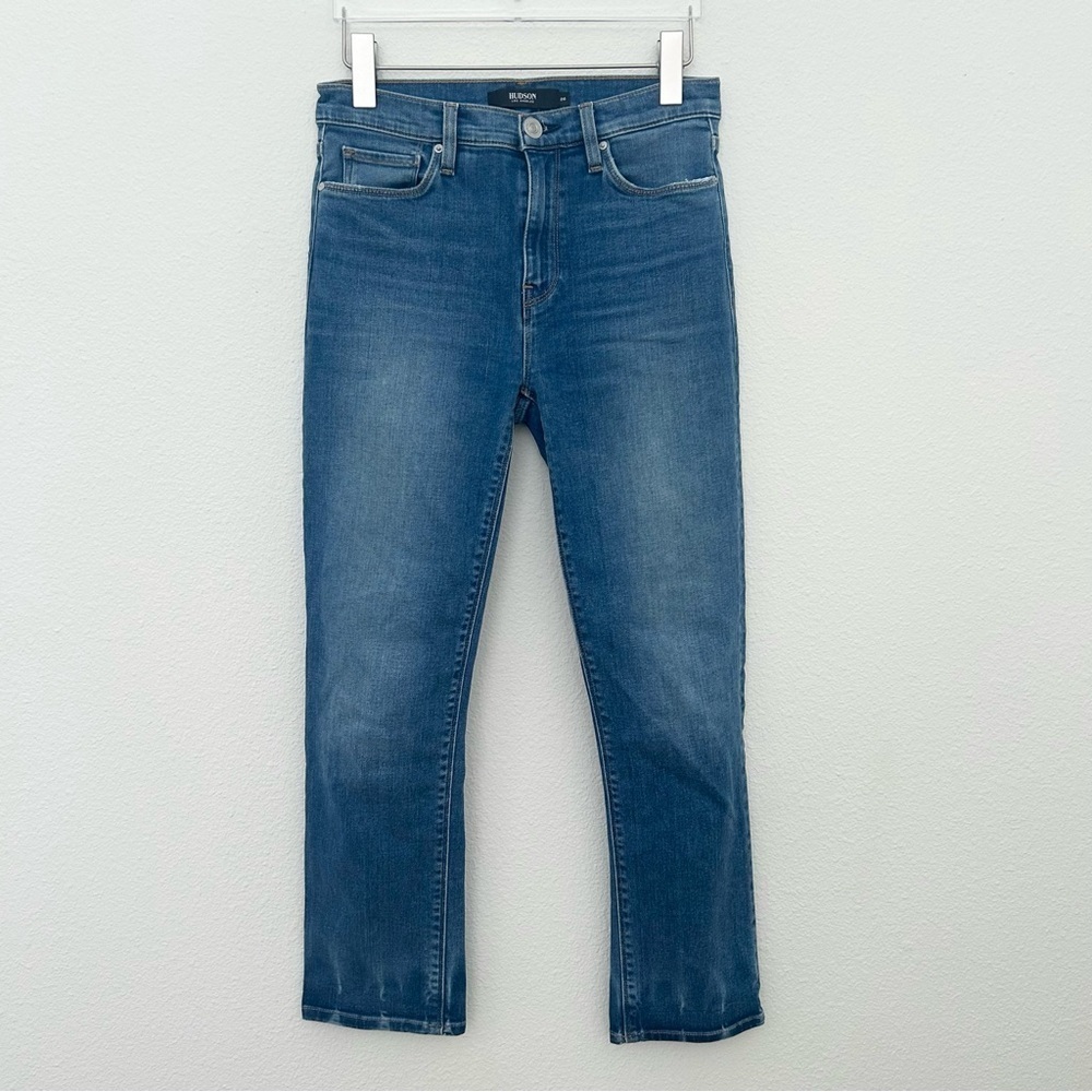 Hudson Jeans Barbara Straight Leg Denim Pants Ankle High Waist Blue Size 26 - Picture 1 of 16